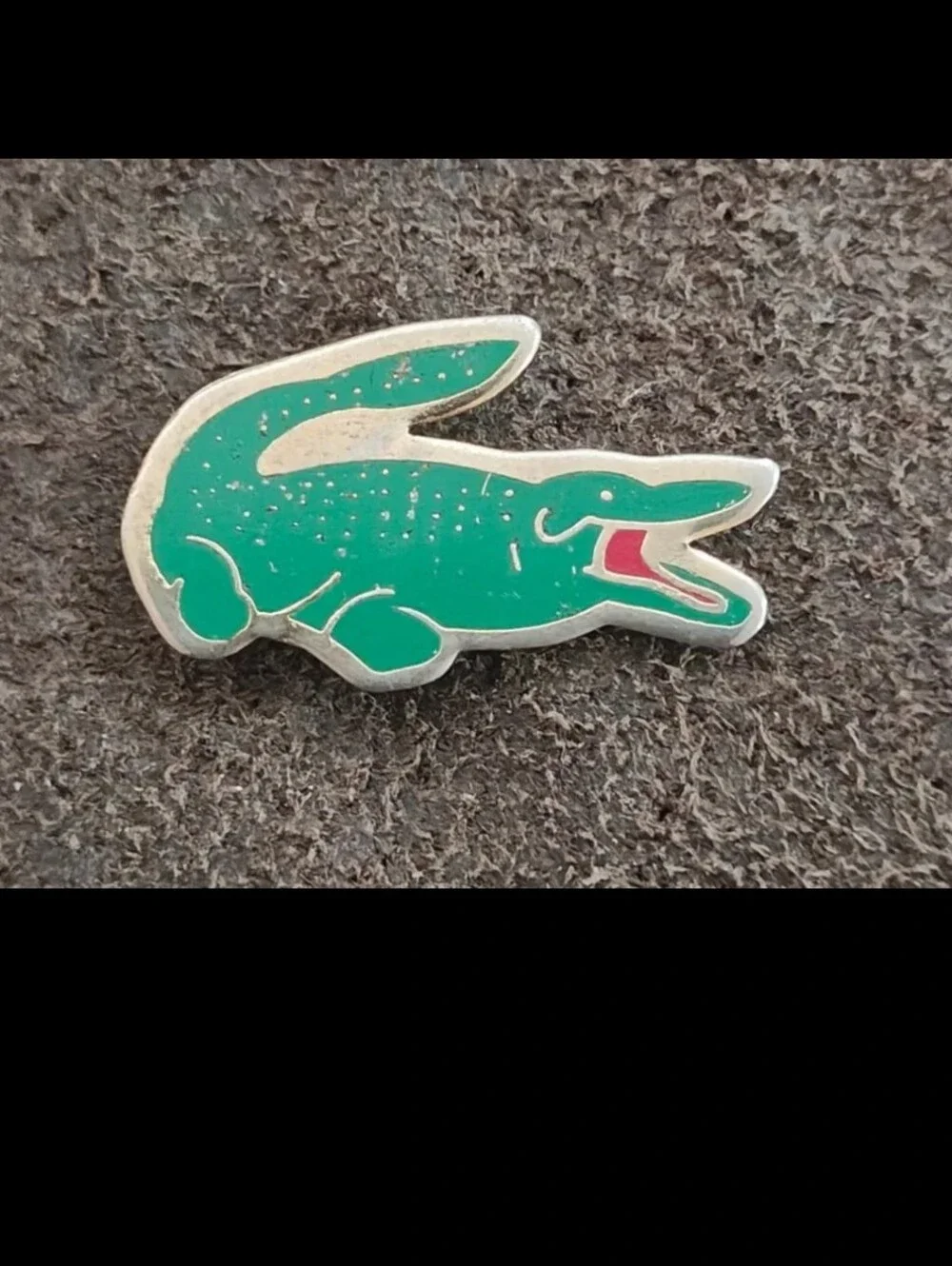 1980s Rare & Hard To Find Lacoste Gold Tone Enamel Crocodile Cloisonné Pin